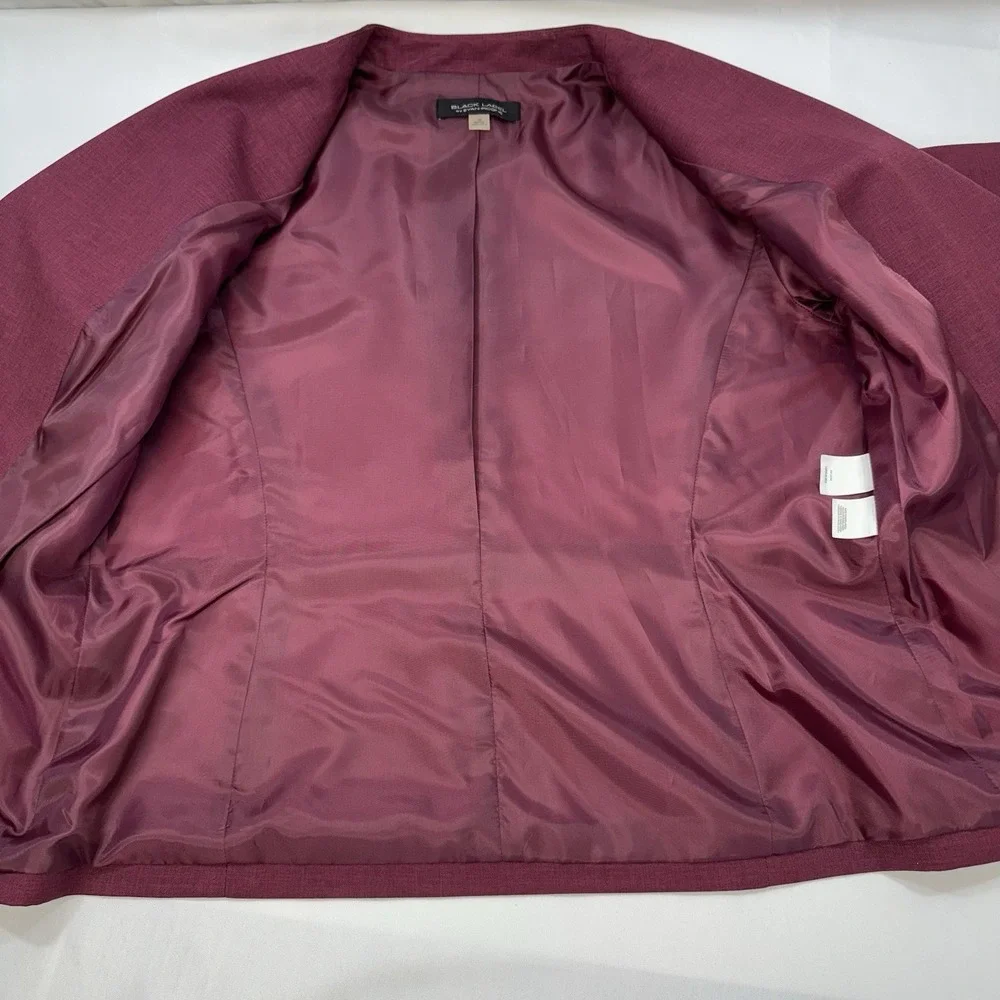 NEW Black Label Evan Picone Womens Sz 16 Burgundy Blazer Button Lined Preppy $72